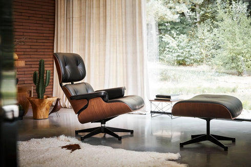 Eames Lounge Ottoman / Black Leather